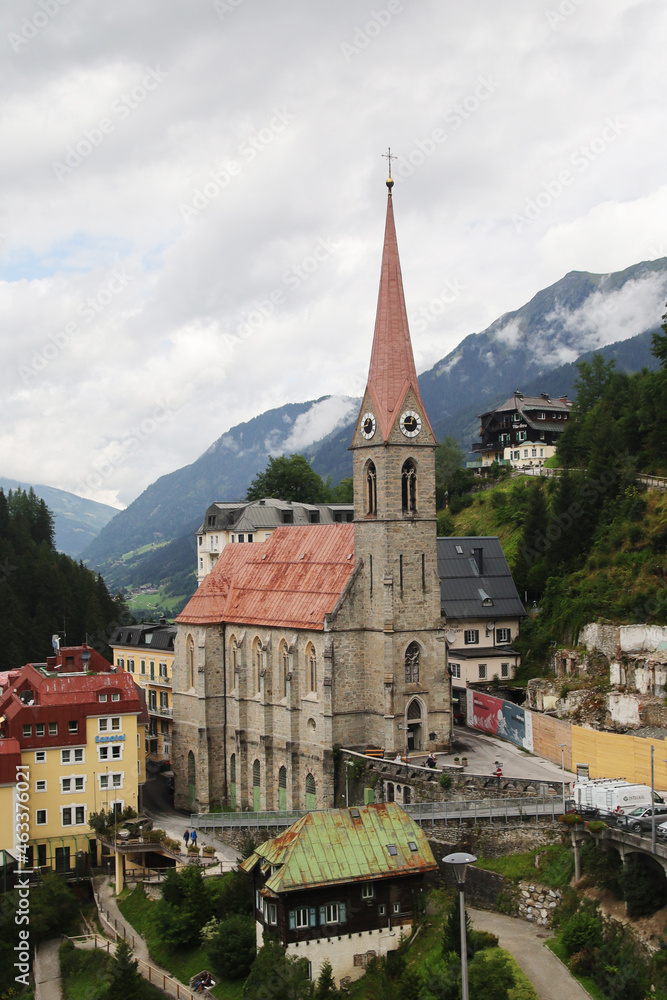 The view of Saint Nikolaus in Bad Gastein, Austria	