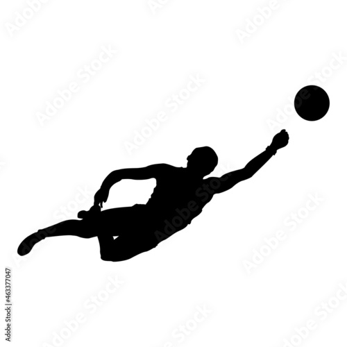 Icono plano silueta de jugador de voleibol de playa con pelota saltando en color negro