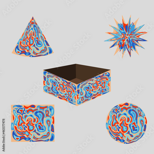 Shapes and forms Background color bright psychedelic abstraction