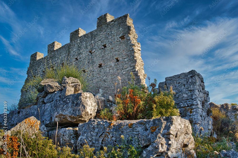 ruins of an ancient fortress on the croatian island