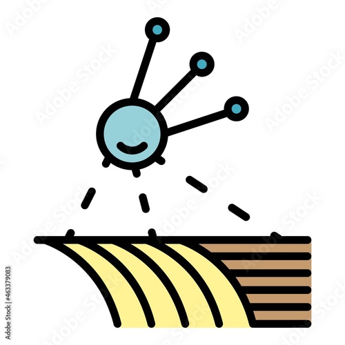 Smart field control icon. Outline smart field control vector icon color flat isolated