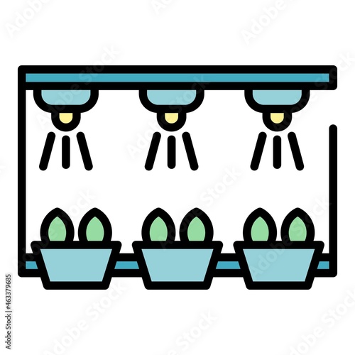 Smart irrigation rack icon. Outline smart irrigation rack vector icon color flat isolated