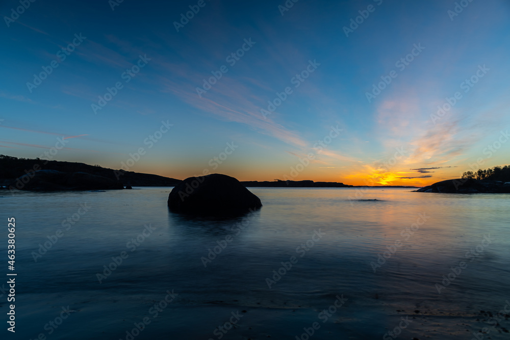 a beautiful sunrise in the fjord at Tønsberg Tønne  in beautiful norway