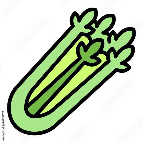 Celery plant icon. Outline celery plant vector icon color flat isolated