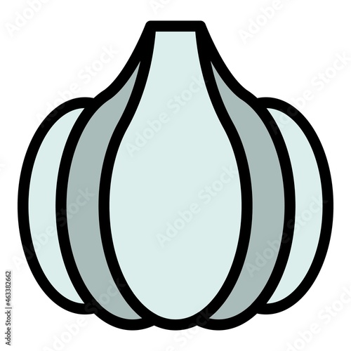 Garlic food icon. Outline garlic food vector icon color flat isolated