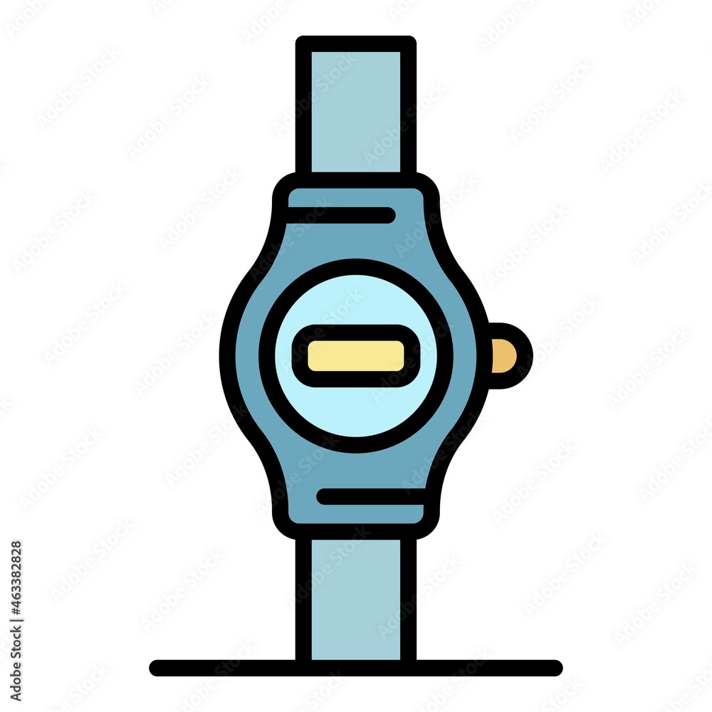 Fitness bracelet icon. Outline fitness bracelet vector icon color flat isolated Fitness bracelet icon. Outline fitness bracelet vector icon color flat isolated