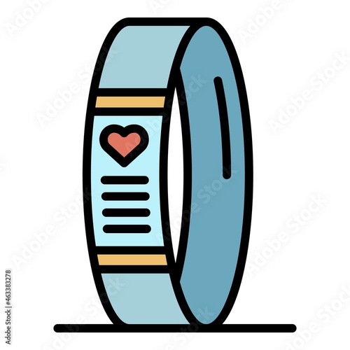 Fitness tracker icon. Outline fitness tracker vector icon color flat isolated