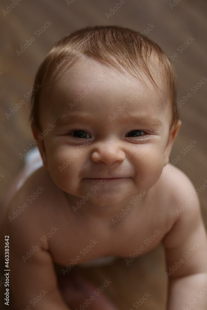 Close up portrait of a little smiling toddler. Close up portrait of a little smiling toddler.