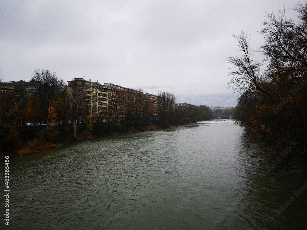 river in autumn in Switzerland