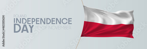 Poland independence day vector banner, greeting card.