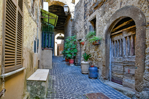 An alley of Arnara, a medieval town of Lazio region, Italy. © Giambattista