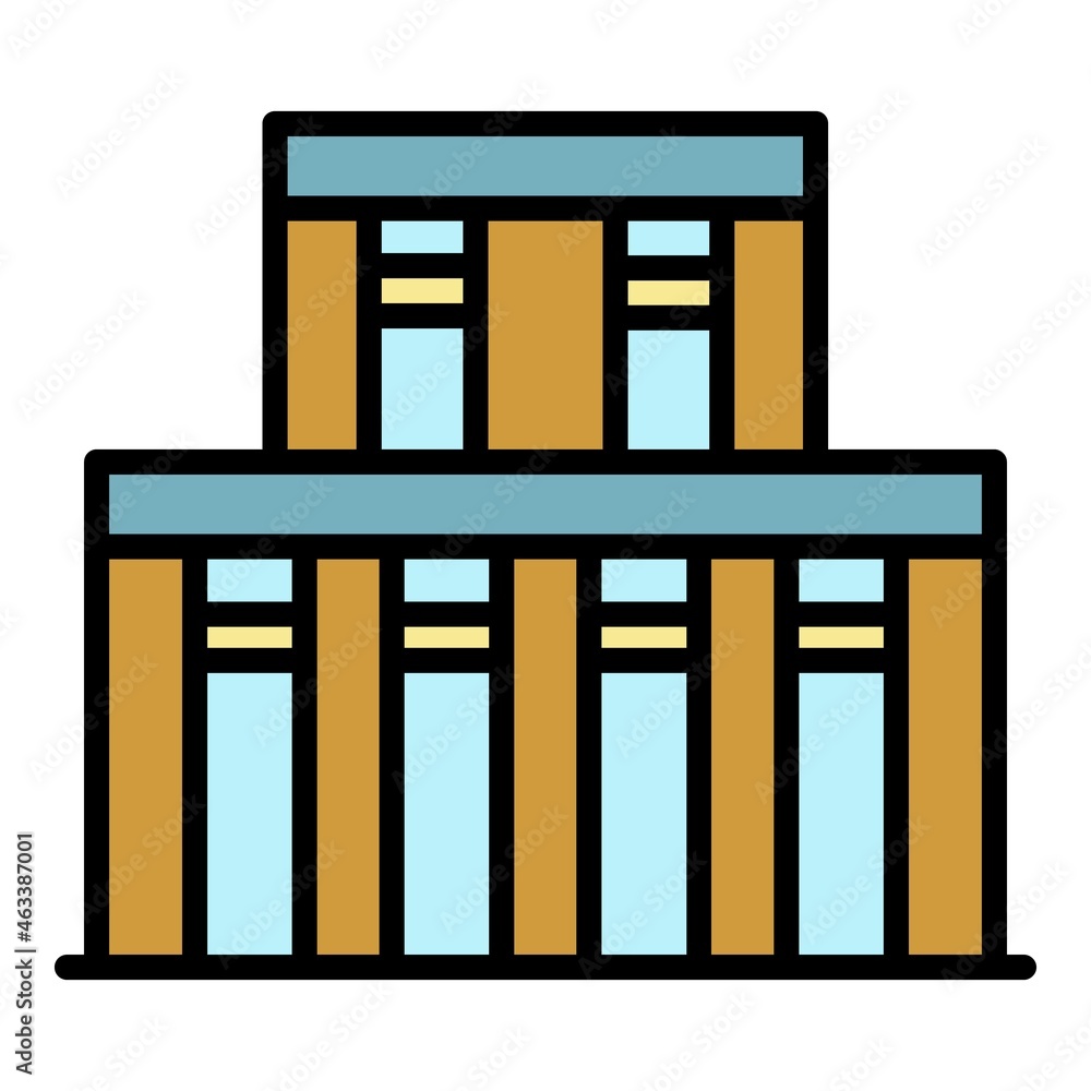 Company building icon. Outline company building vector icon color flat isolated Company building icon. Outline company building vector icon color flat isolated