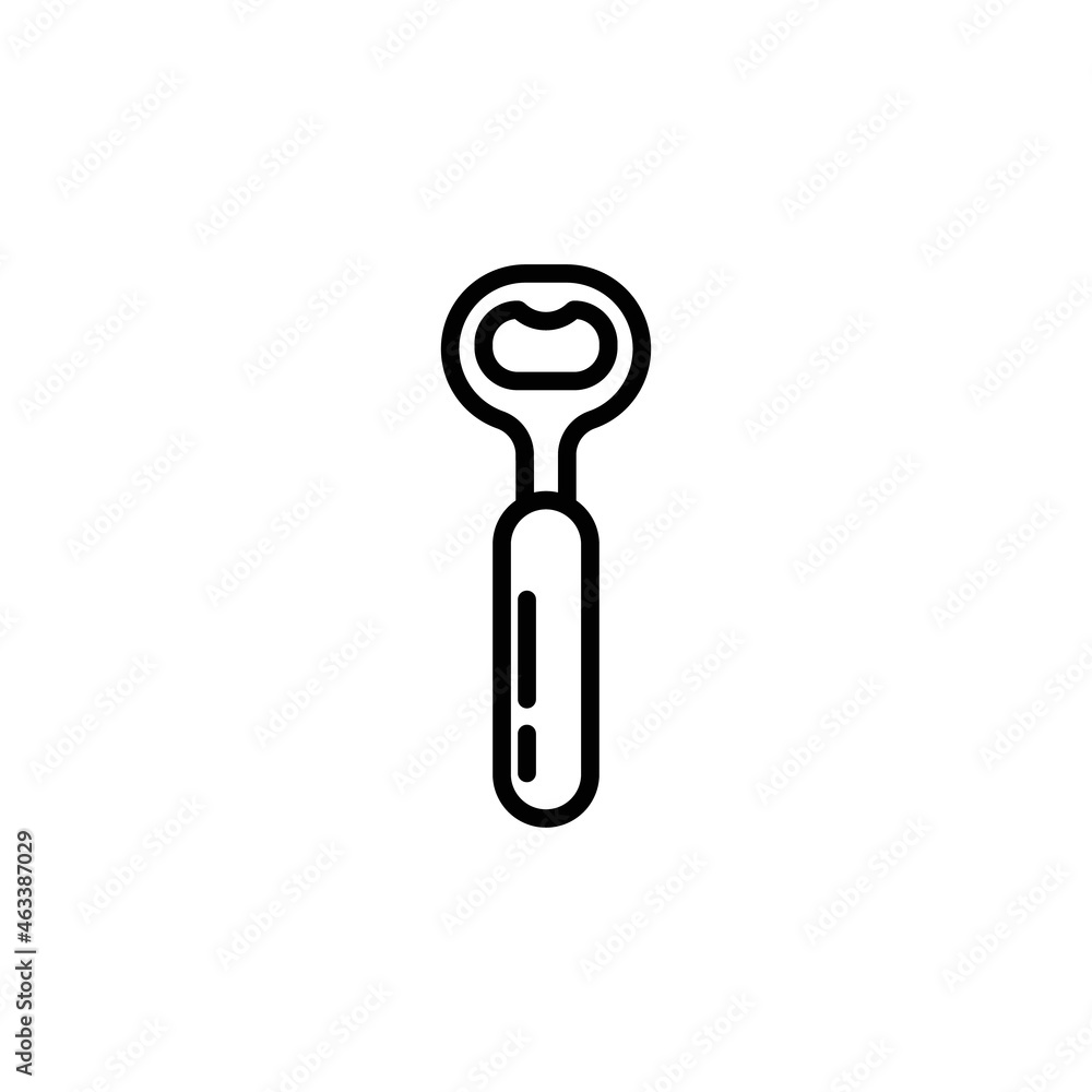Bottle opener line icon. Editable stroke. Minimal kitchen illustration. Pictogram with kitchen utensil for drinks, beer or soda. Bottle opener line icon. Editable stroke. Minimal kitchen illustration. Pictogram with kitchen utensil for drinks, beer or soda.