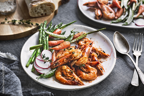 Garlic and Herby Prawn with Sauteed Vegetables