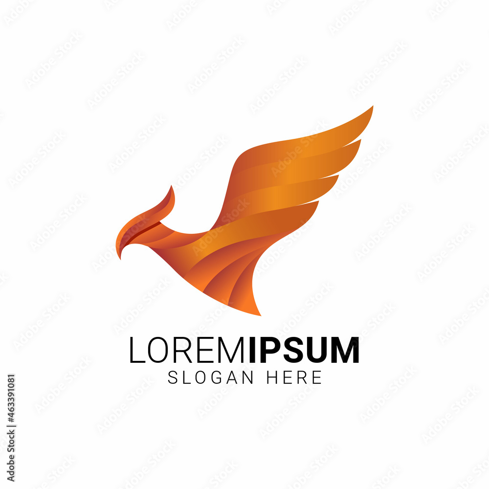 Fototapeta premium phoenix mascot gradient logo design vector