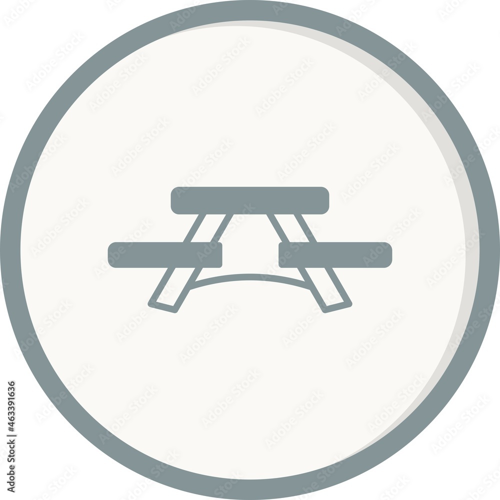 Picnic Table Filled Linear Vector Icon Design Picnic Table Filled Linear Vector Icon Design