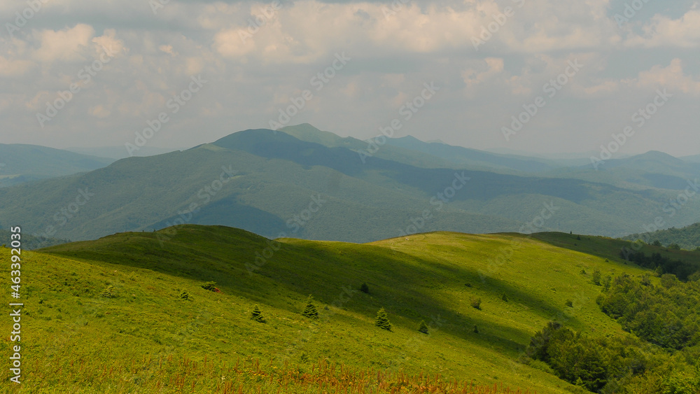 Green mountain hills, Bieszczady Mountains, Poland
