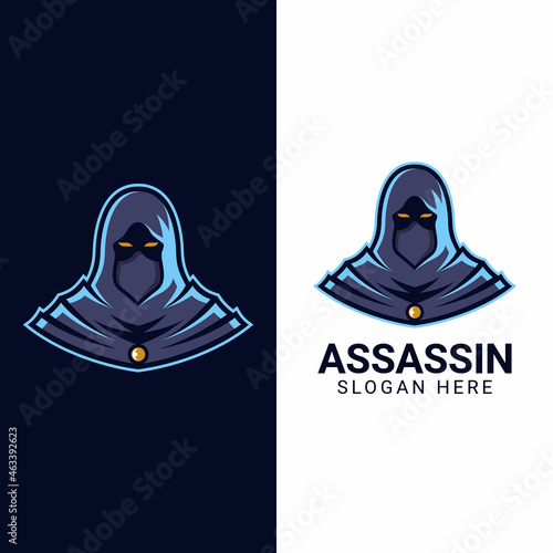assassin illustration for esports logo design vector