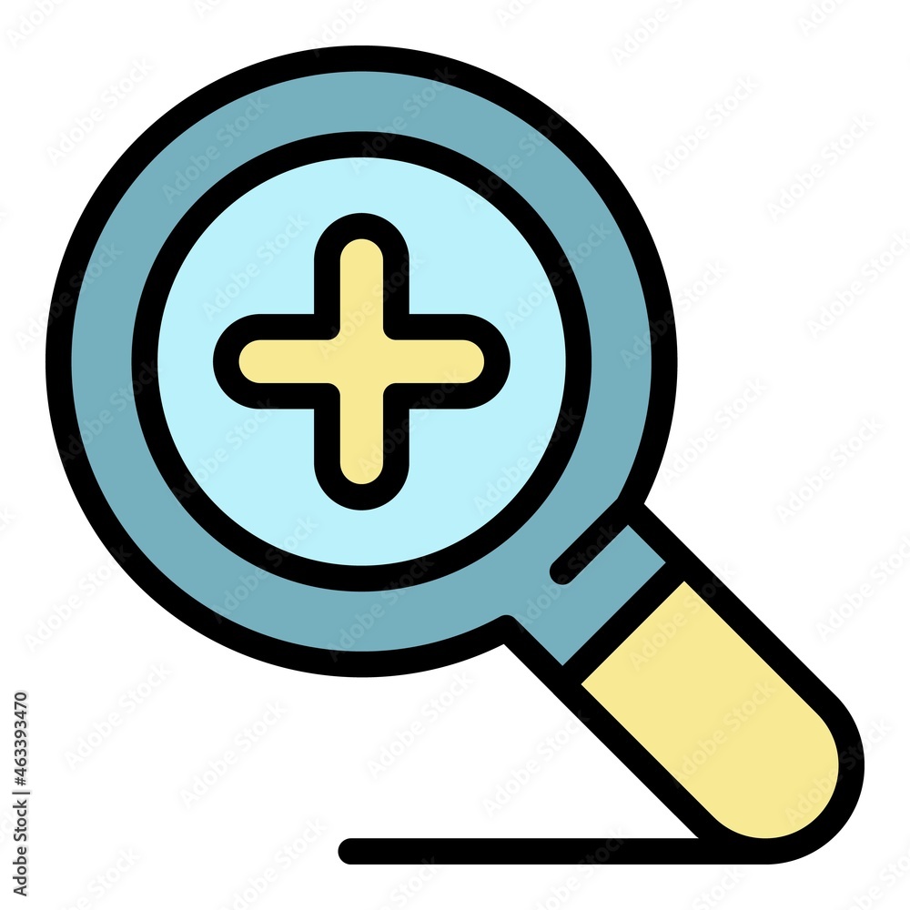 Zoom magnifier icon. Outline zoom magnifier vector icon color flat isolated Zoom magnifier icon. Outline zoom magnifier vector icon color flat isolated