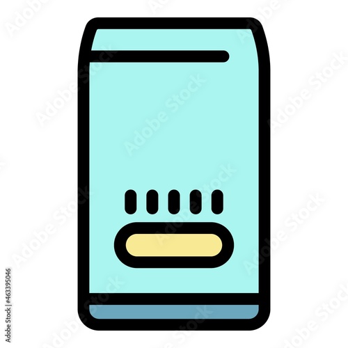 Gas heater icon. Outline gas heater vector icon color flat isolated
