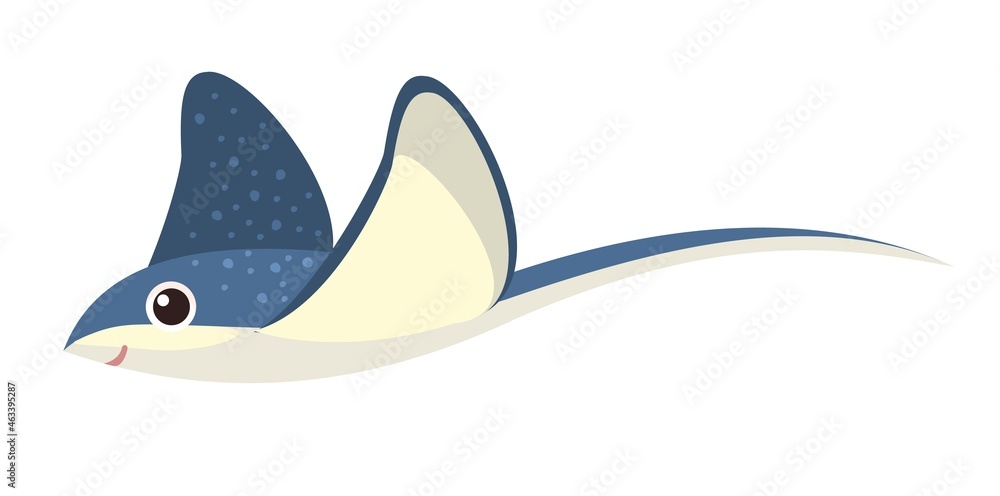 Stingray. Wild animals. Underwater world. Aquarium or tropical marine. Isolated on white background. Illustration in cartoon style. Flat design. Vector art Stingray. Wild animals. Underwater world. Aquarium or tropical marine. Isolated on white background. Illustration in cartoon style. Flat design. Vector art