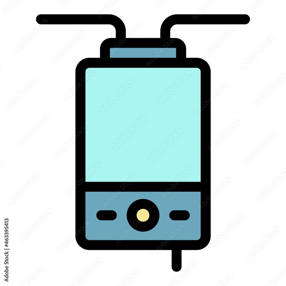 Big electric boiler icon. Outline big electric boiler vector icon color flat isolated Big electric boiler icon. Outline big electric boiler vector icon color flat isolated