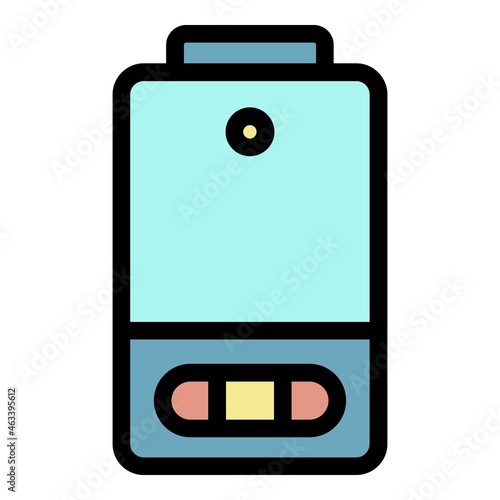 Gas water heater icon. Outline gas water heater vector icon color flat isolated