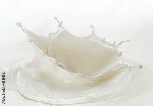 Milk drop with splashes on white background