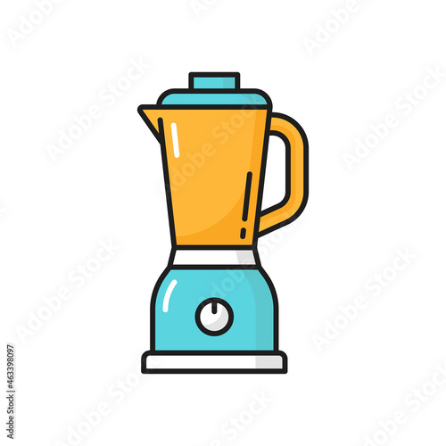 Electric blender mixer machine tool isolated line icon. Vector electronic device for preparing cocktails and smoothie. Plastic or metal chopper machine. Electric food mixer household appliance,