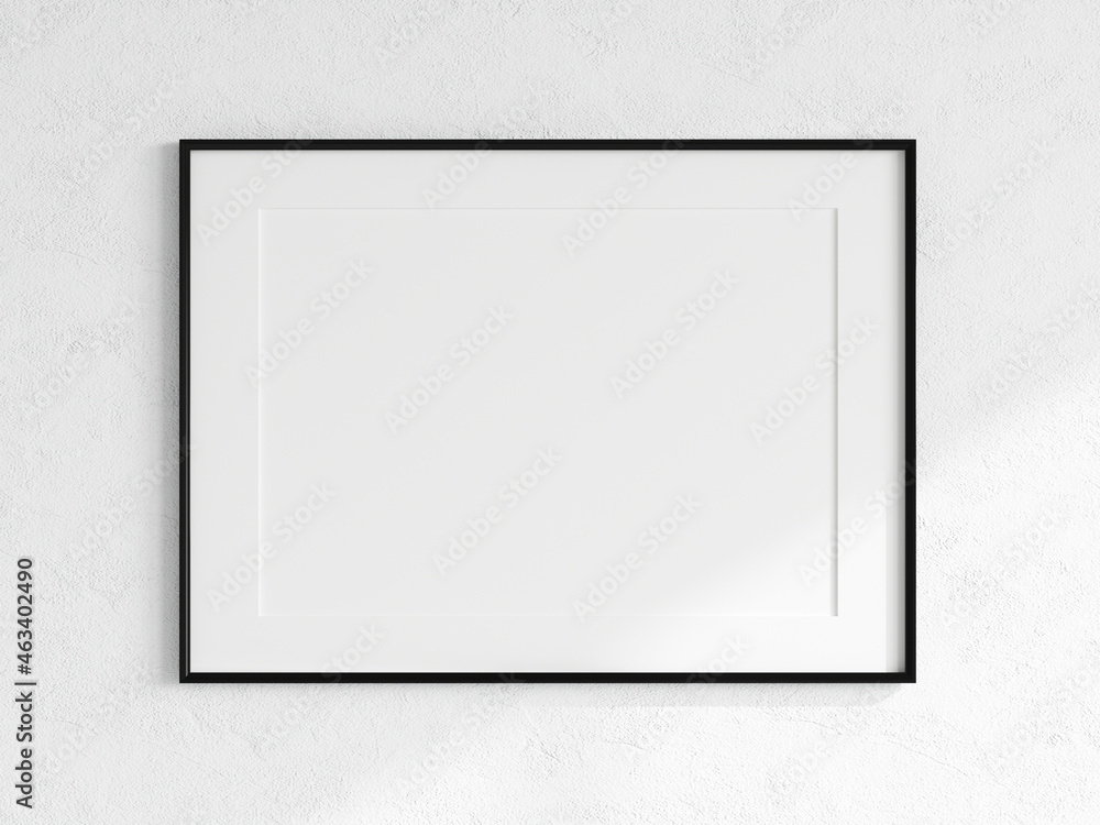 © VNmockup - poster mockup, landscape black frame with matt on the wall, 3d render © VNmockup - poster mockup, landscape black frame with matt on the wall, 3d render