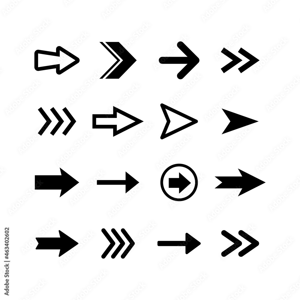 Arrow icons set. Collection of vector arrows. Simple vectors. Arrow icons set. Collection of vector arrows. Simple vectors.