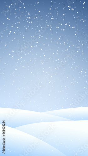 Winter background. Drifts and falling snow. Vertical vector illustration. © UA Creative