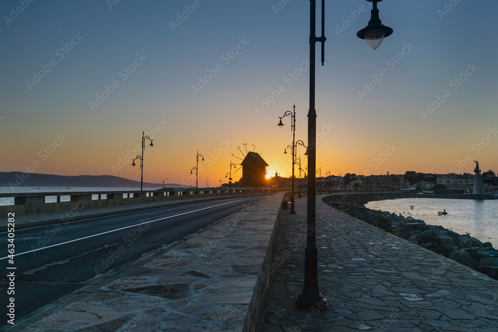 City of Nesebar on the sunrise-one famous Bulgarian resort