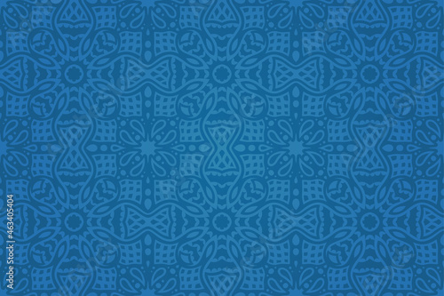 Vector art with colorful blue tile pattern