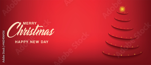 christmas greeting card. background illustration for christmas and red year, red background with christmas tree photo