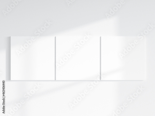 Wallpaper Mural three square canvases mockup on the wall Torontodigital.ca