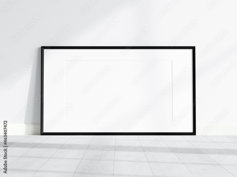 minimalist black frame mockup on white background minimalist black frame mockup on white background