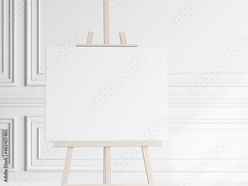 Stampa su Tela easel mockup with blank canvas