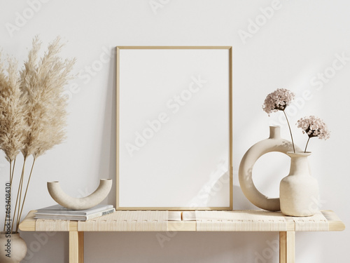 frame mockup whith pampas in boho style