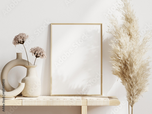 frame mockup whith pampas in boho style