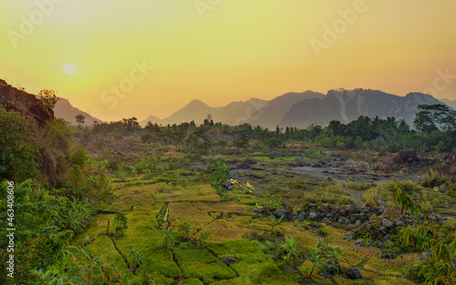 Rajagaluh hills panorama from Telaga Remis lake