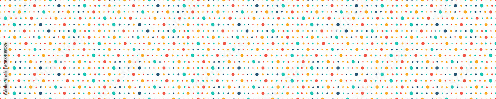White seamless pattern with colorful dots White seamless pattern with colorful dots