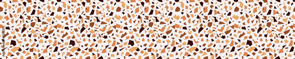 Seamless pattern banner with brown terrazzo design Seamless pattern banner with brown terrazzo design