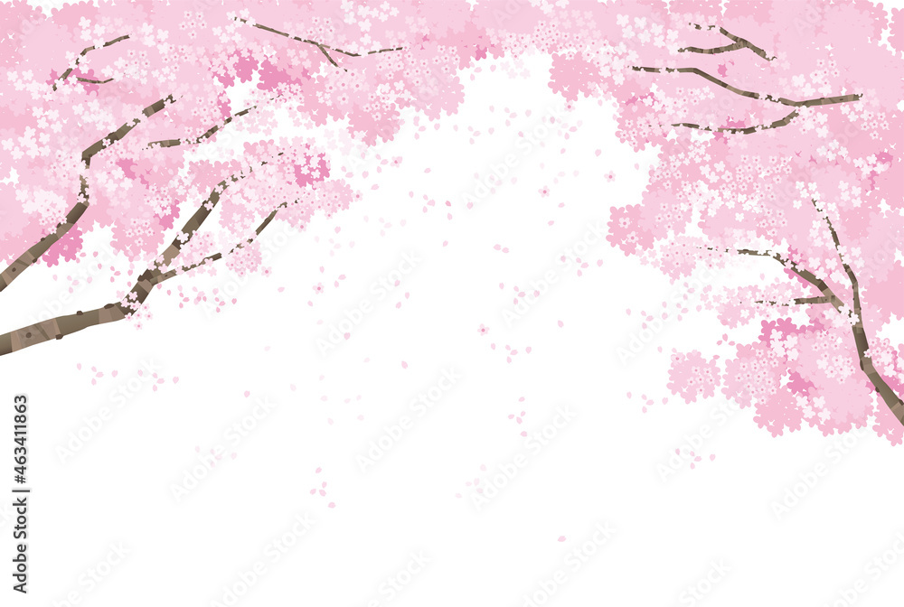 桜の木の背景ベクターイラスト