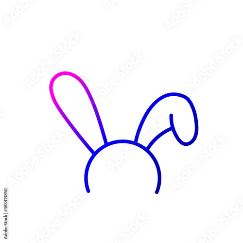 Rabbit ears on headband outline icon. Costume from sex shop. Purple symbol. Isolated vector illustration