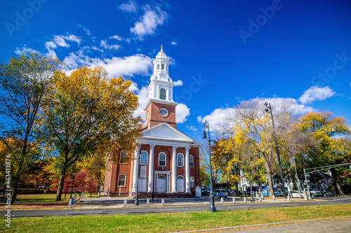 New Haven city downtown skyline cityscape of Connecticut, USA