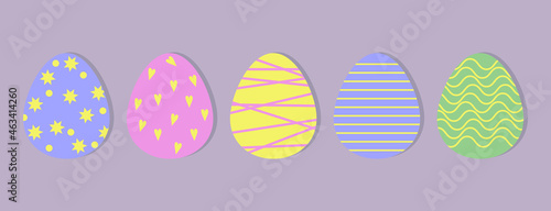 Set of easter eggs. Easter eggs for Easter holidays, concept design