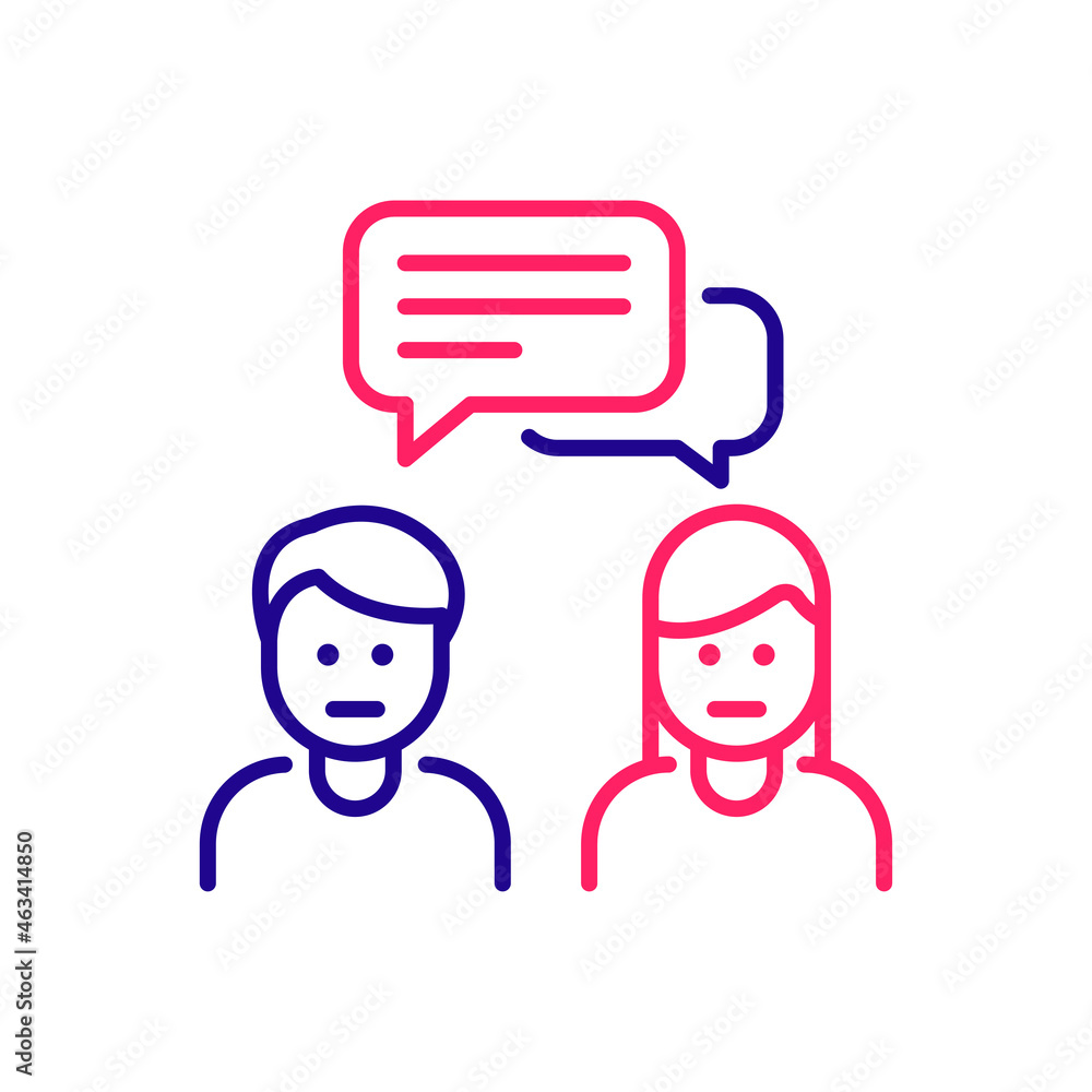 Discussion vector 2 colour icon style illustration. EPS 10 file Discussion vector 2 colour icon style illustration. EPS 10 file