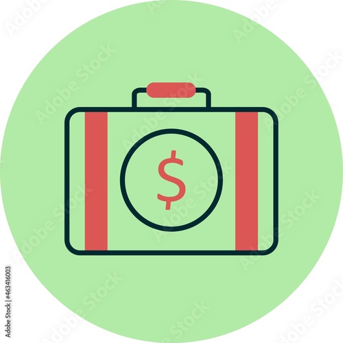 Briefcase Filled Linear Vector Icon Design
