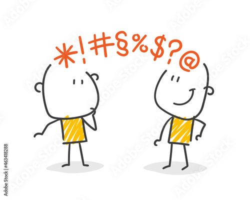 Strichfiguren / Strichmännchen: Brainstorming, Telepathie, missverstehen. (Nr. 659)